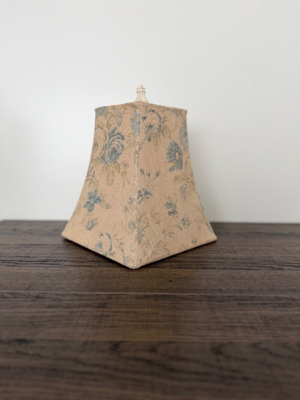 Vintage Square Bell Blue Rose Floral Fabric Lampshade‎ Cottagecore Shabby Chic